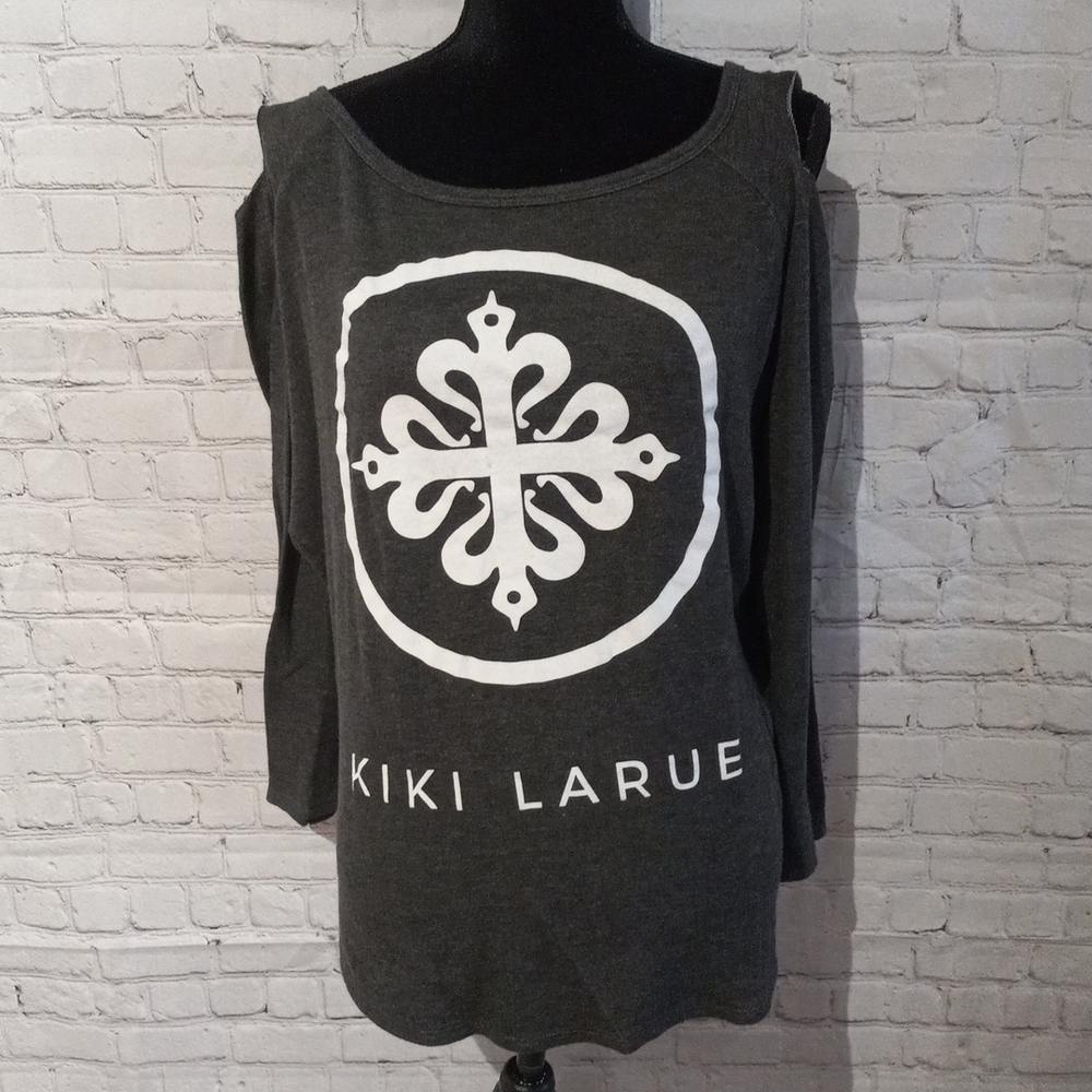 KIKI LARUE tribal open shoulder XL super soft thin sweatshirt